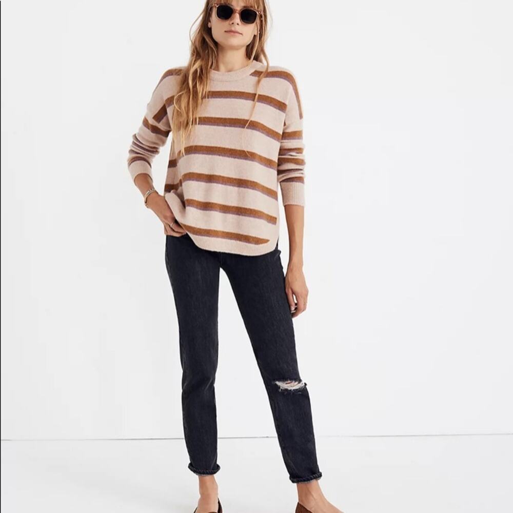 Madewell Westlake Striped Pullover Sweater in Coziest Yarn